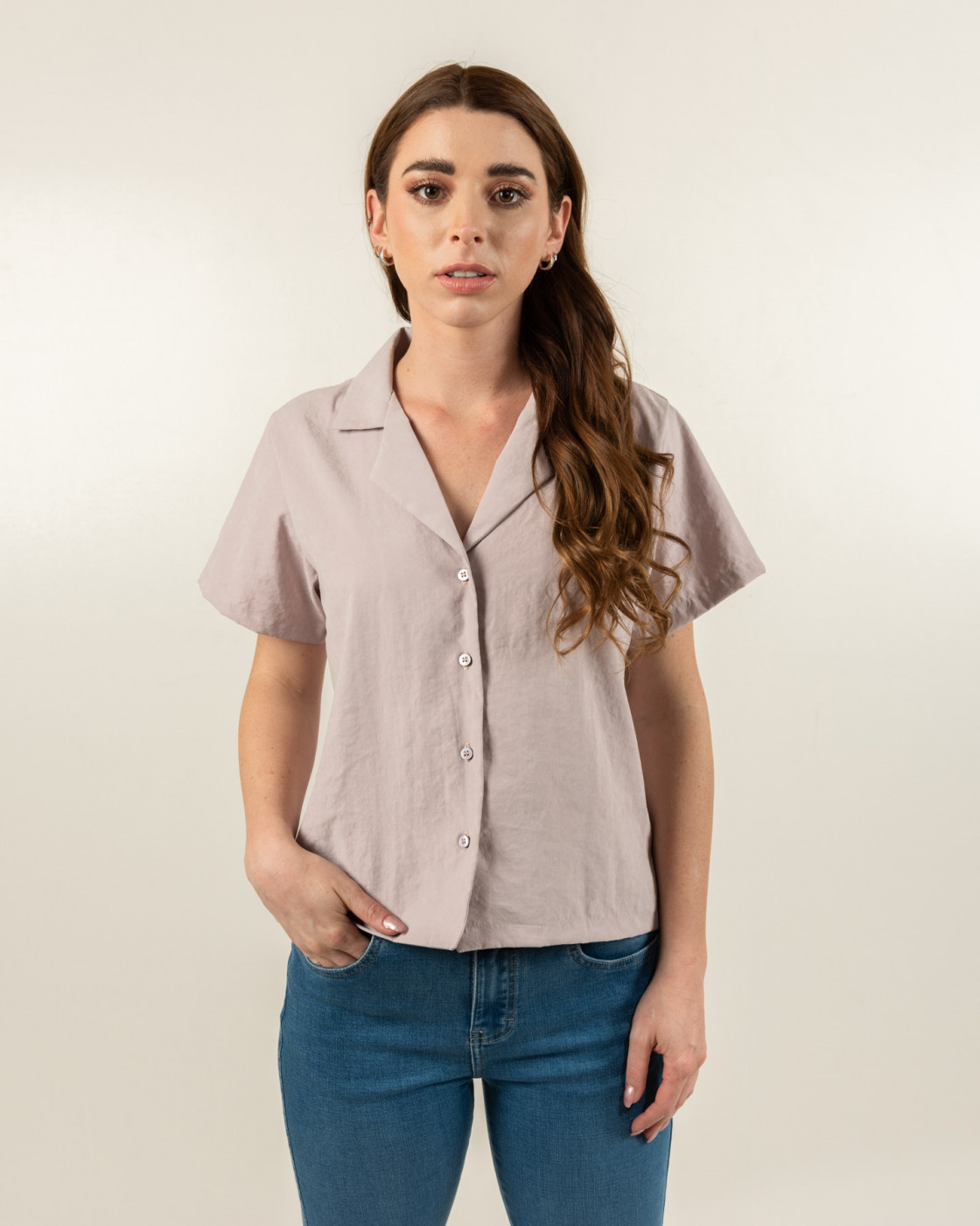 blusas floreadas manga corta