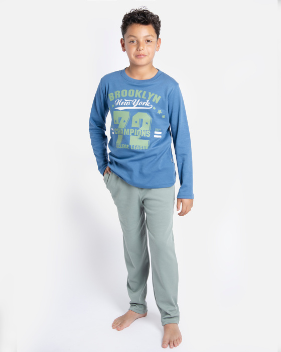 Pijama Camiseta Manga Larga...